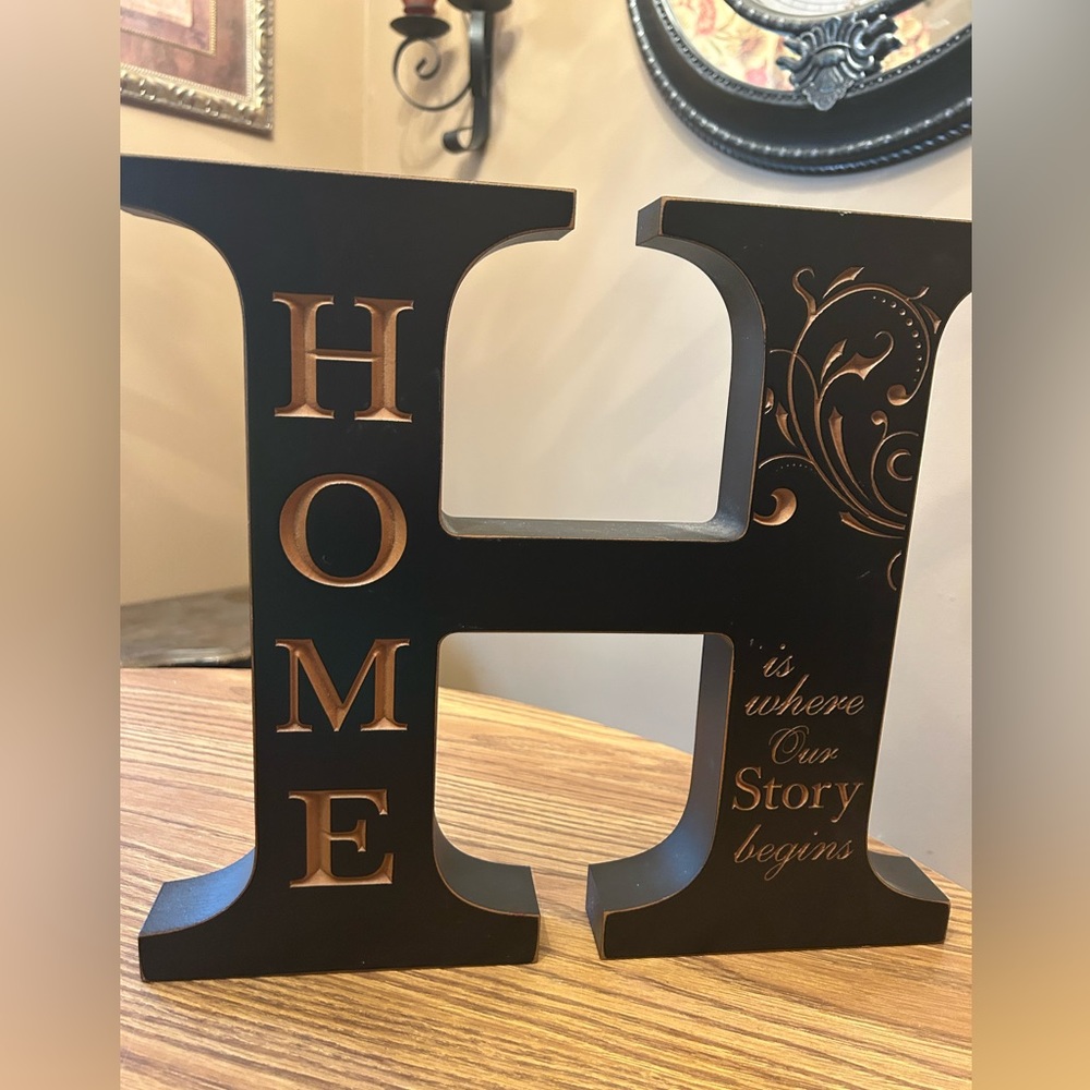 H Home is where our story begins Approx 13" tall - wall hanging or table…